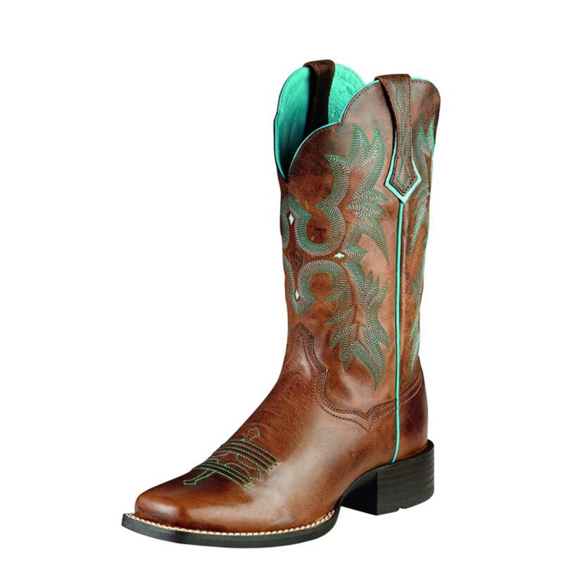 Ariat Women's TOMBSTONE Pull-On Western Boot - Sassy Brown