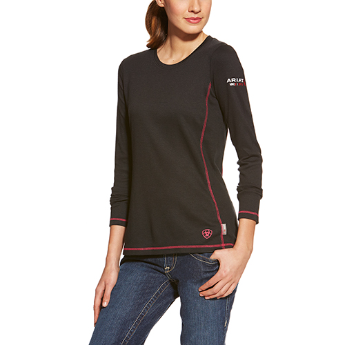 Ariat Women's FR Polartec Power Dry Crewneck L/S Shirt - Black