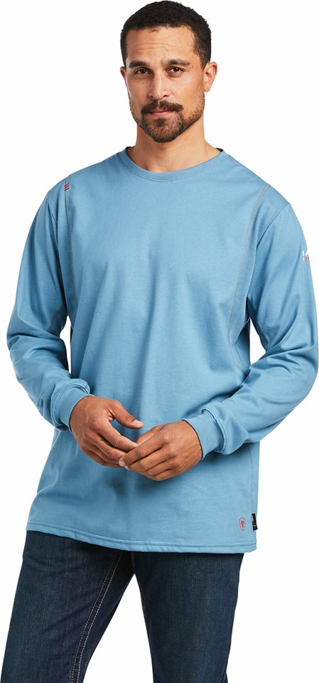Ariat FR AC Crewneck L/S Shirt - Steel Blue