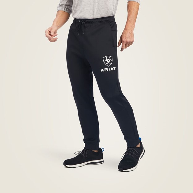 Ariat Logo Tek Fleece Jogger Sweatpants - Black