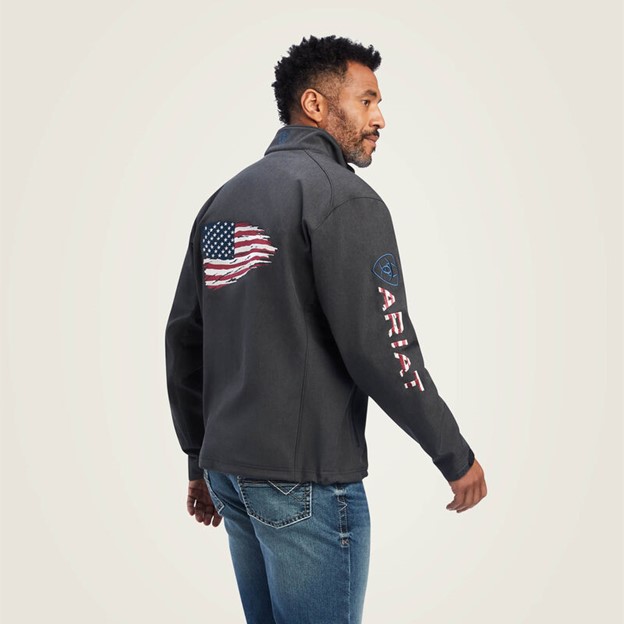 Ariat Logo 2.0 Patriot Softshell Water Resistant Jacket - Charcoal