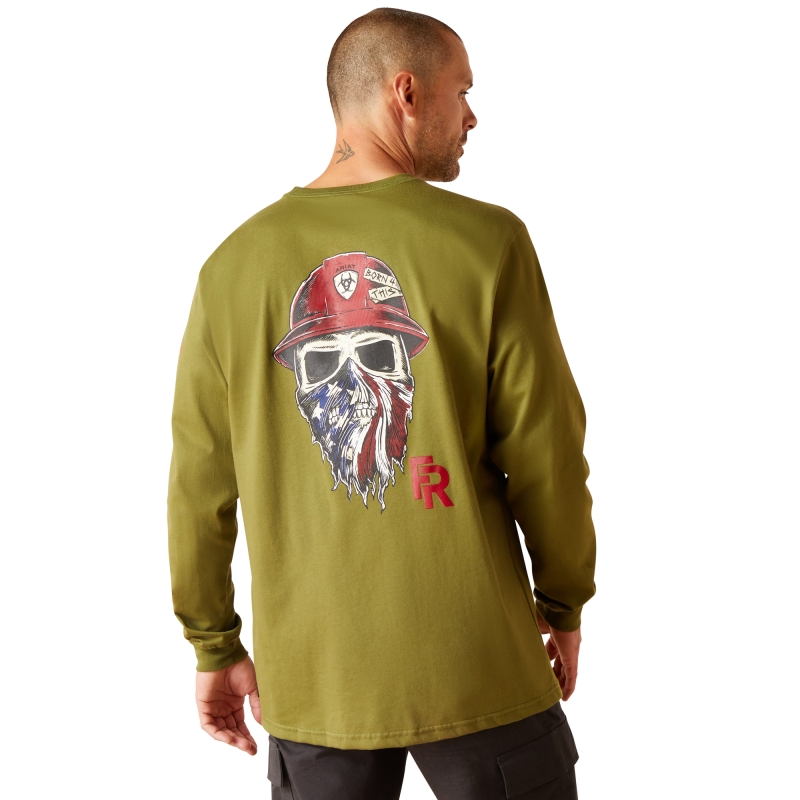 Ariat FR Born For This Graphic L/S Shirt - Lichen