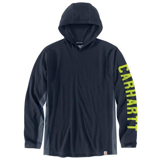 Carhartt Force Relaxed Fit Midweight Hooded Logo Graphic L/S Shirt