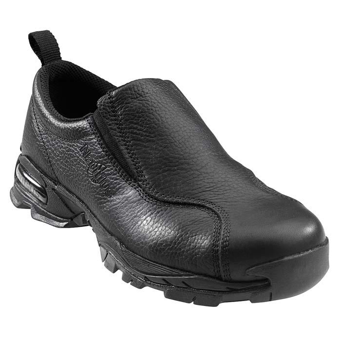 Nautilus Women's Slip-On/ Steel Toe Shoe - Black Leather