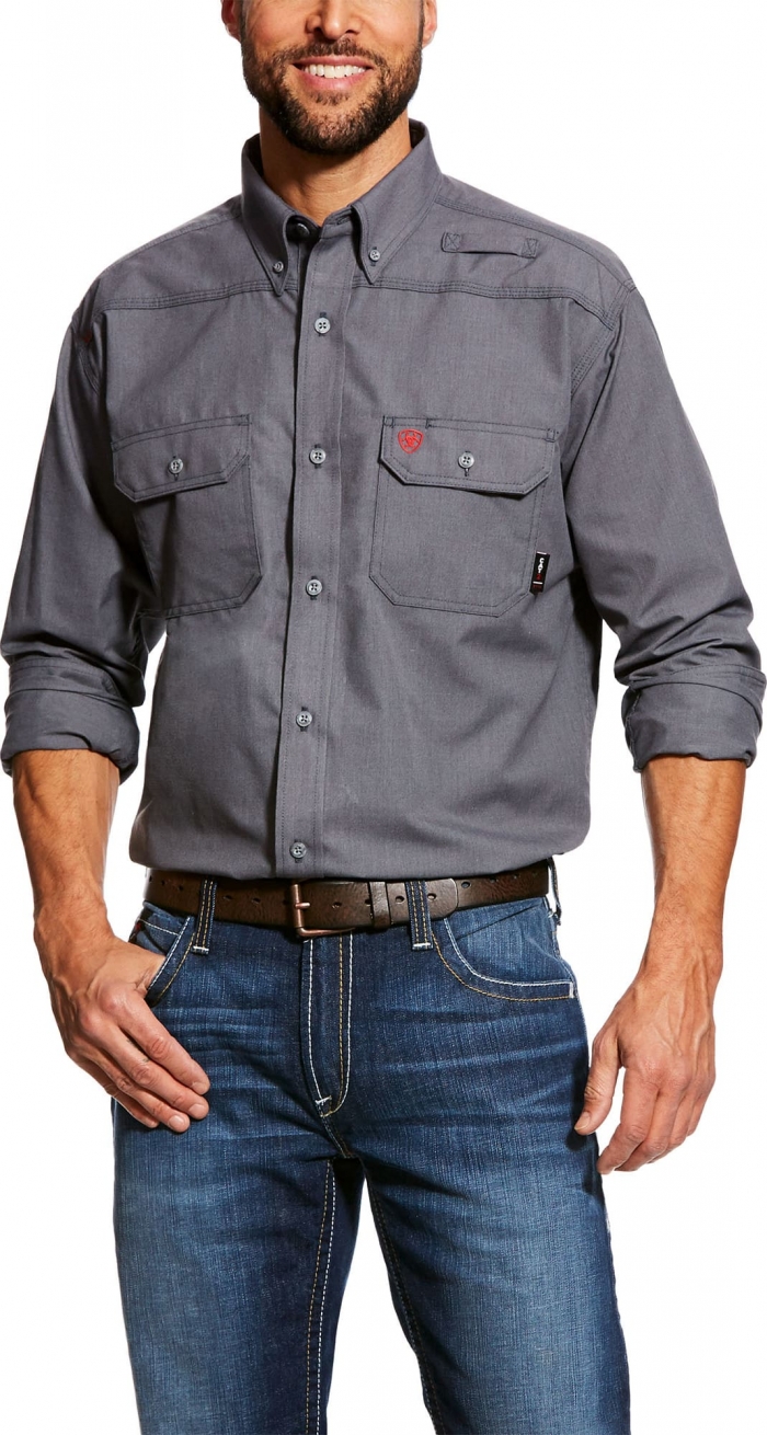 ARIAT Mens Fr Featherlight Work Shirt Gunmetal