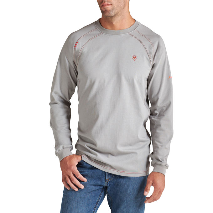 Ariat FR Work Crewneck L/S Shirt - Silver Fox