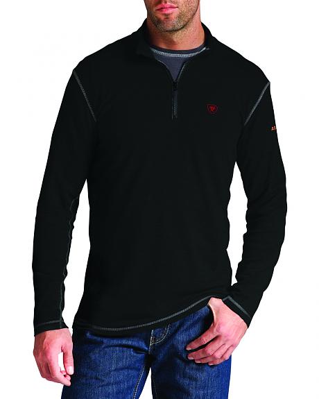 *SALE* ONLY S - M - XL - 2XL - 2XLT - 3XLT LEFT!! Ariat FR Polartec Quarter-Zip L/S Shirt - Black