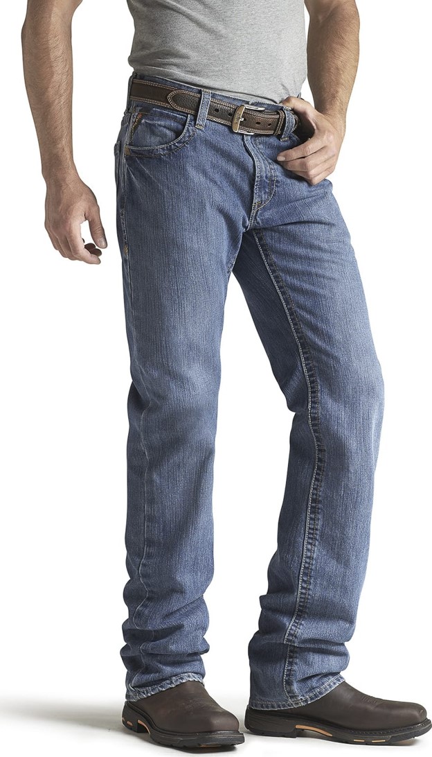 Ariat FR M3 Loose Fit Straight Leg Denim Jean - Flint