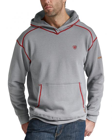 *SALE* ONLY 2XL - 2XLT - 3XLT LEFT!! Ariat FR Polartec Hooded Pullover Sweatshirt - Heather Gray