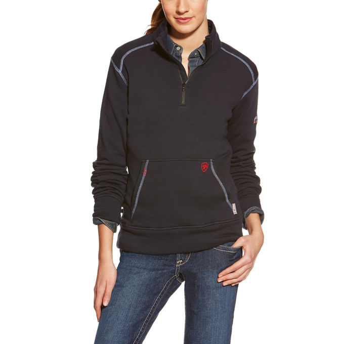 *SALE* ONLY XS - M - XL - 2XL LEFT!!  Ariat Women's FR Polartec Quarter-Zip Fleece Sweatshirt - Navy