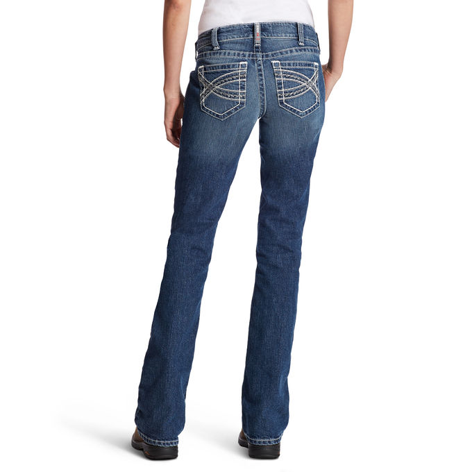 Ariat Women's FR Mid Rise Boot Cut Entwined Jean- Oceanside
