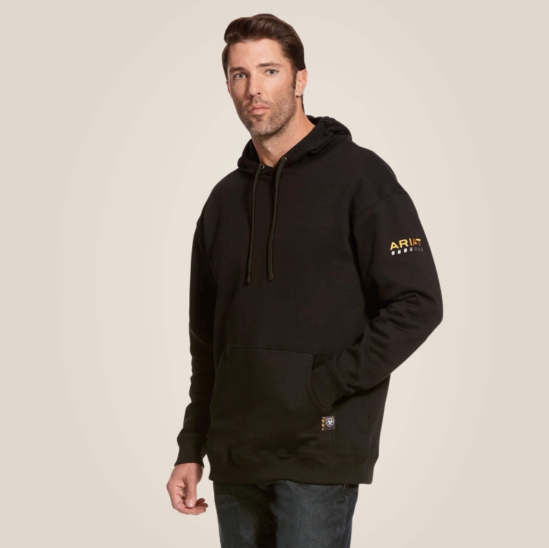 Ariat Rebar Workman Pullover Hooded Sweatshirt - Black