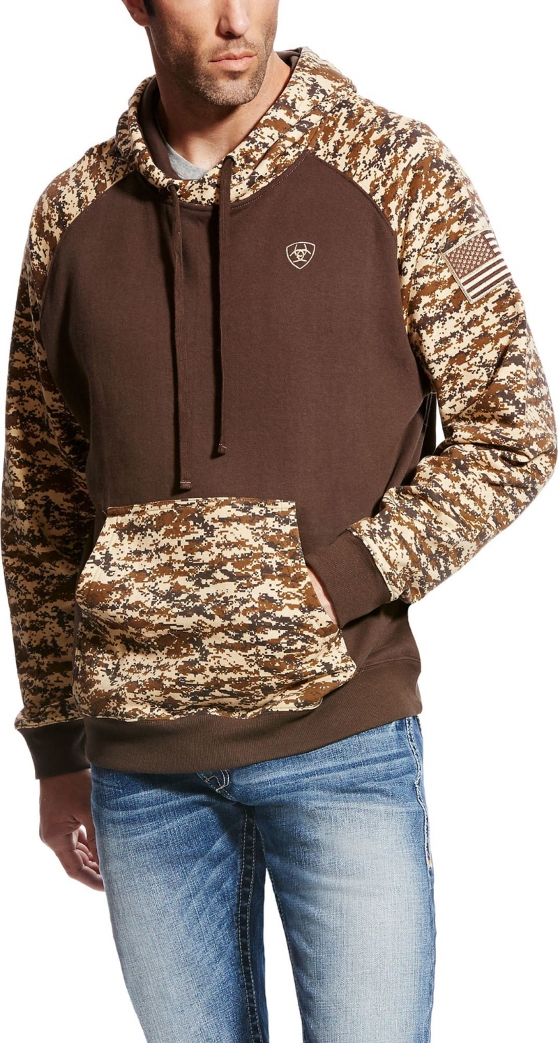 Ariat Patriot Hooded Pullover Sweatshirt - Desert Digi Camo