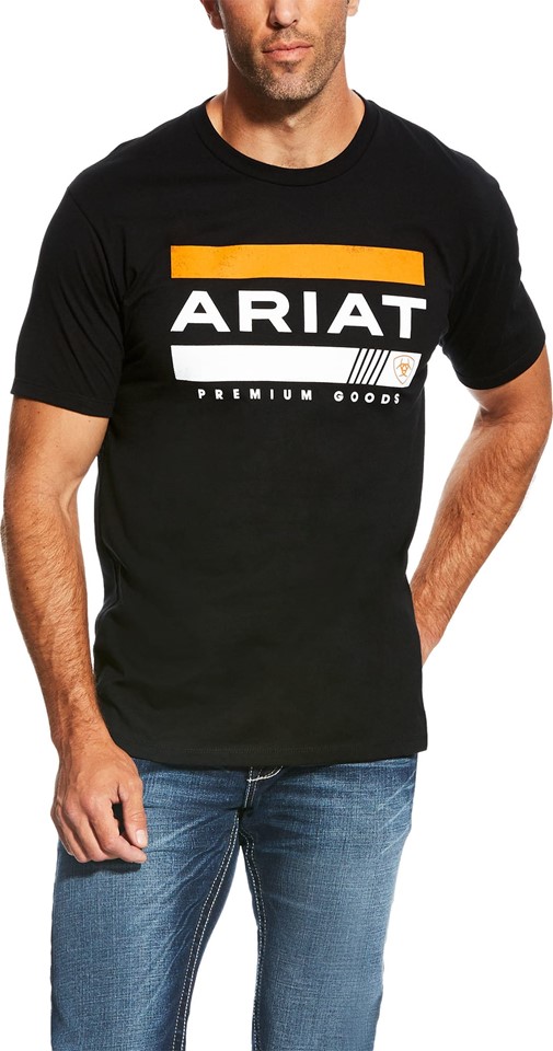 Ariat Bar Stripe Crewneck S/S Shirt - Black