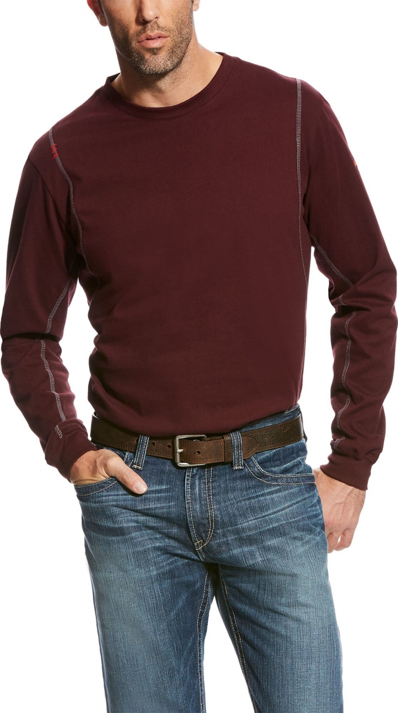 Ariat FR AC Crewneck L/S Shirt - Malbec