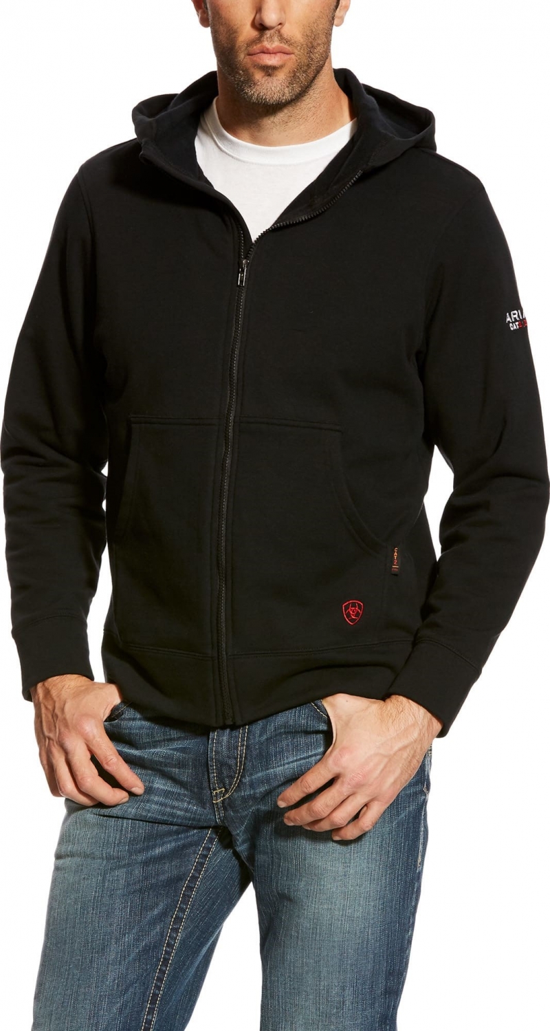 Ariat FR Zip-Front Fleece Hoodie - Black