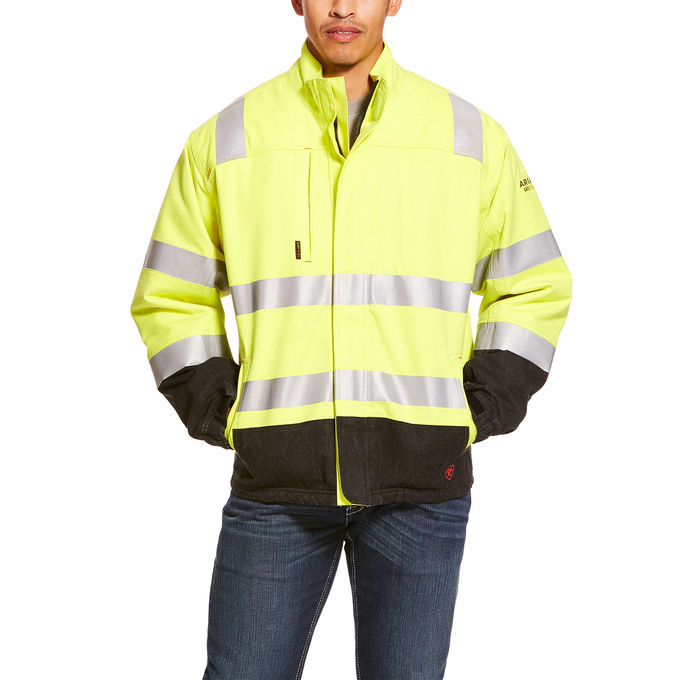 Ariat FR HI-VIS Class 3 Dual Hazard Insulated Waterproof Jacket - Hi-Vis Yellow/ Black