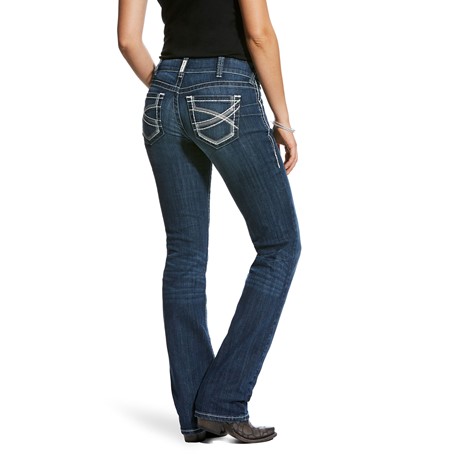Ariat Women's R.E.A.L. Mid Rise Stretch Ivy Stackable Straight Leg Jean - Dresden