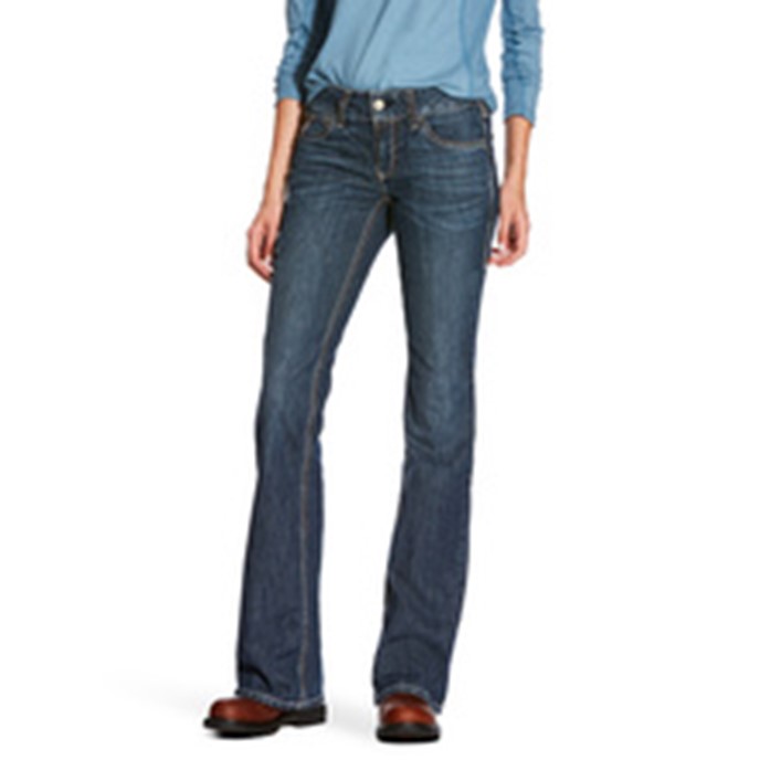 Ariat Women's FR Ella Mid-Rise Duralight Stretch Boot Cut Jean - Azurite