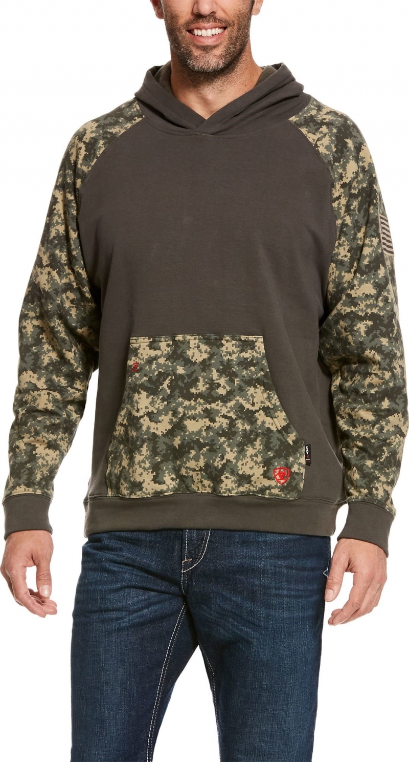 Ariat FR Durastretchâ„¢ Patriot Hooded Pullover Sweatshirt - Sage Digi Camo