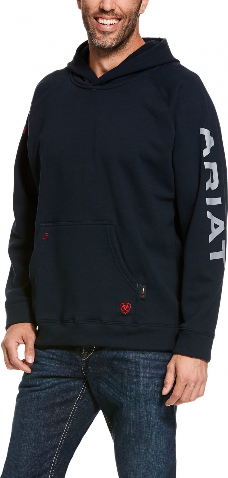 *SALE* ONLY S - 4XL LEFT!! Ariat FR Primo Logo Hooded Sweatshirt - Navy