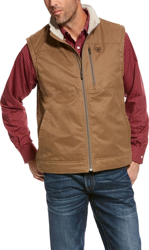 Ariat Grizzly Canvas Sherpa Lined Vest - Cub