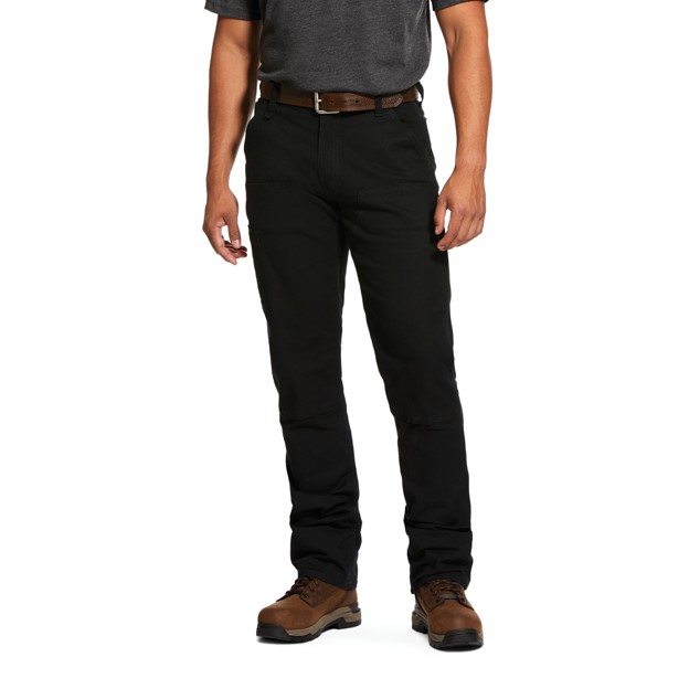 Ariat M4 Relaxed Fit Straight Leg Made Tough DuraStretchâ„¢ Double-Front Rebar Pant - Black