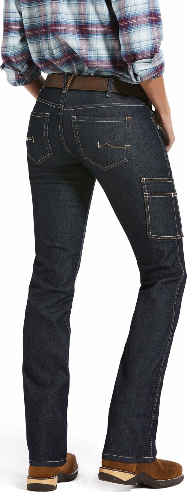 Ariat Women's Rebar Mid Rise DuraStretch™ Raven Straight Leg Jean - Rinse