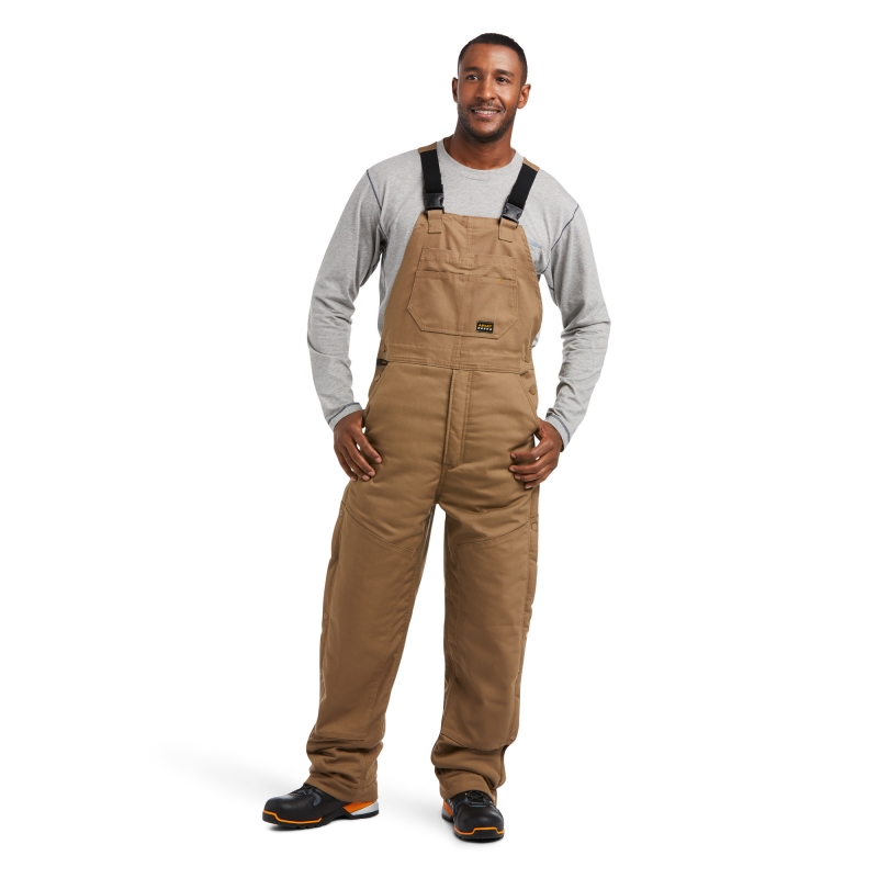 Ariat Rebar DuraCanvas Stretch Insulated Bib - Field Khaki