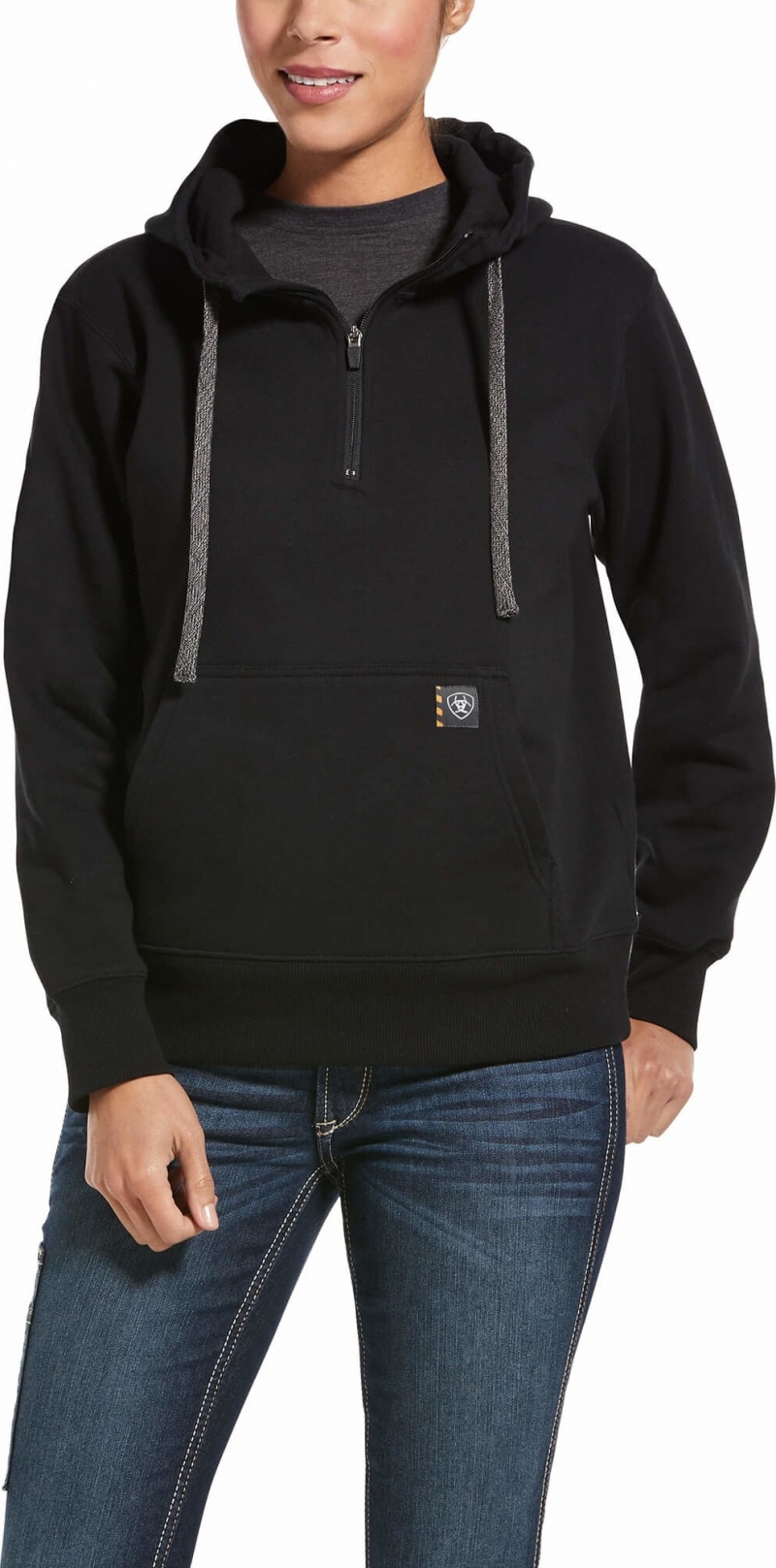 Ariat Women's Rebar Skill Set 1/2 Zip Hoodie - Black