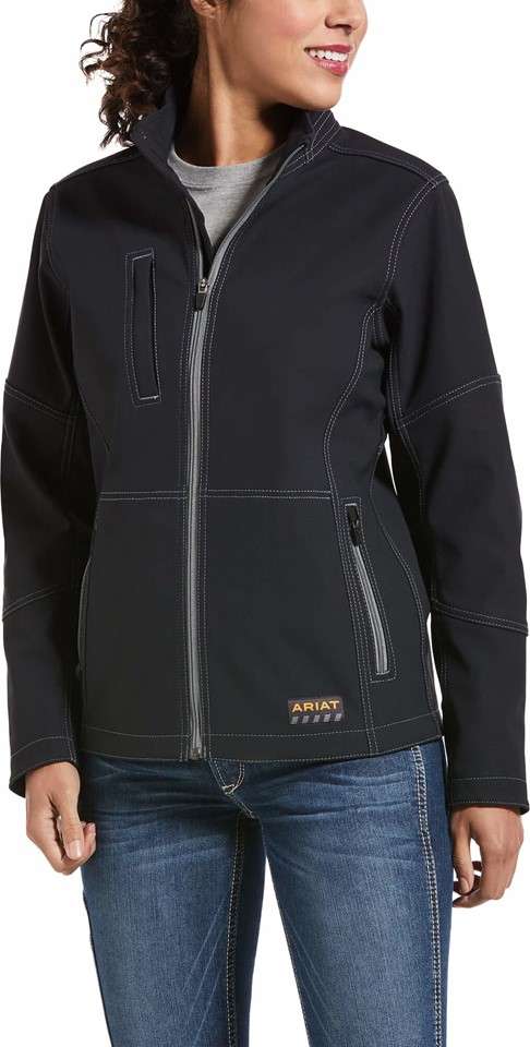 Ariat Women's Rebar Stretch Canvas Softshell Jacket - Black