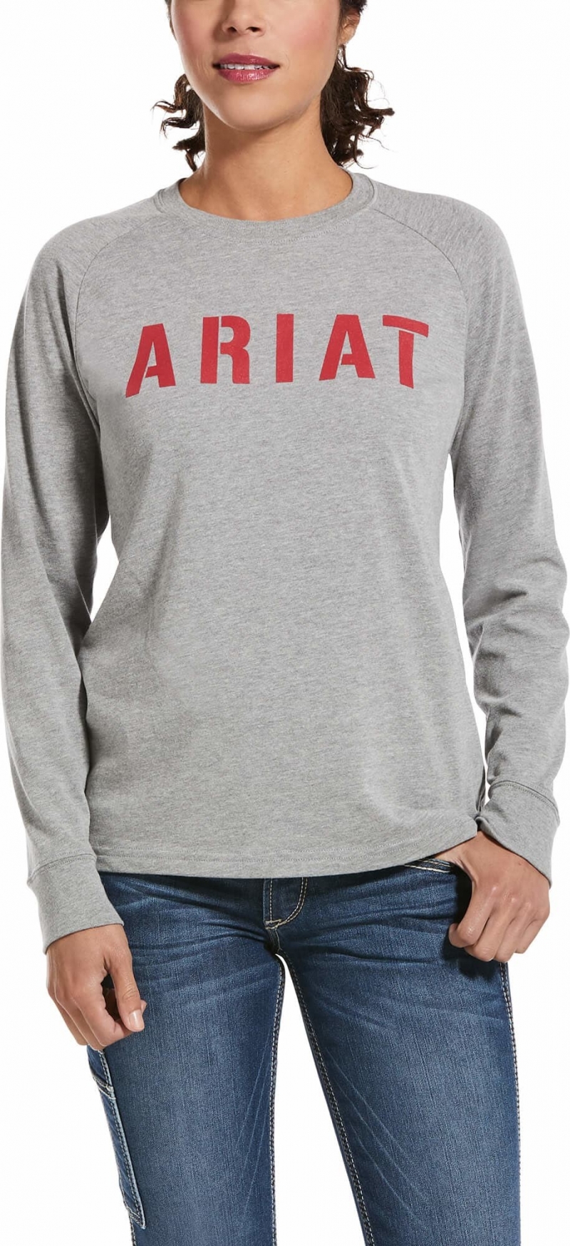 *SALE* LIMITED SIZES LEFT!!  Ariat Women's Rebar Cotton Strongâ„¢ Block Logo L/S Shirt - Heather Grey