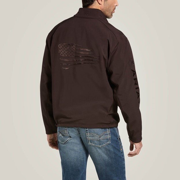 *SALE* LIMITED SIZES & QUANTITIES LEFT!!  Ariat Logo 2.0 Patriot Softshell Water Resistant Jacket - Coffee Bean
