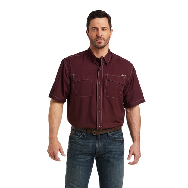 Ariat Outbound VentTEK Classic Fit Button Front S/S - Berry Bark