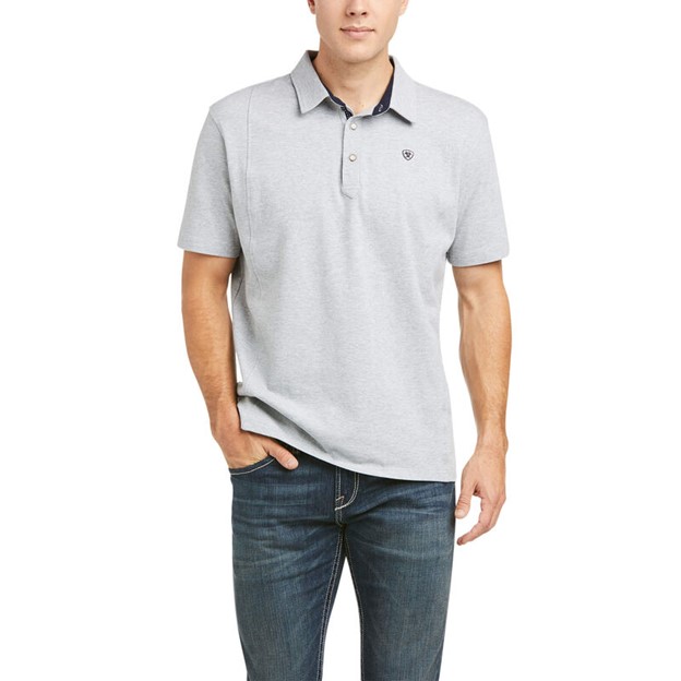 Ariat Medal Polo S/S Shirt - Heather Gray