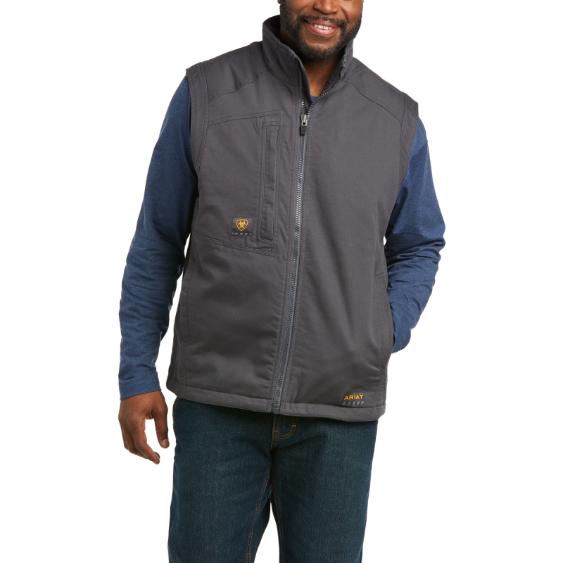 Ariat Rebar Washed Duracanvas Insulated Vest - Rebar Grey