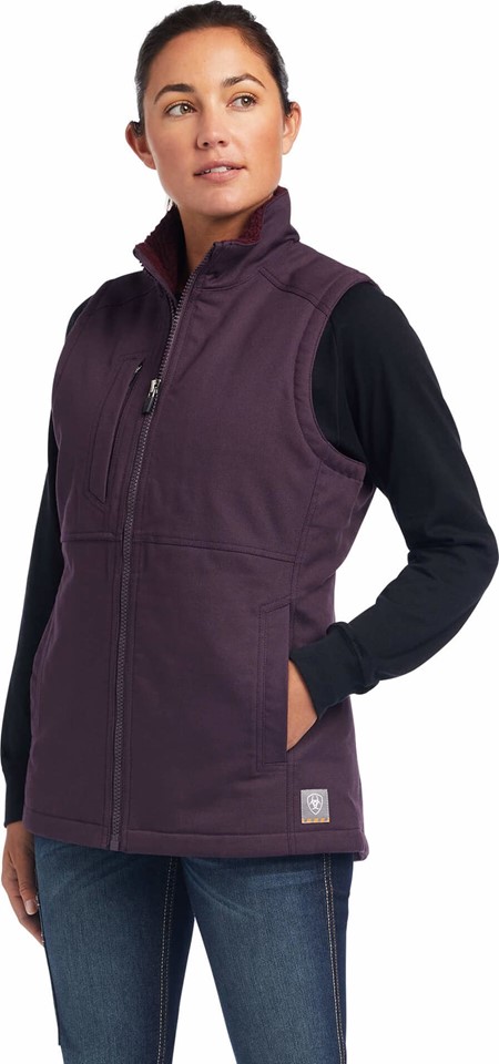 *SALE* LIMITED SIZES & QUANTITIES LEFT!!  Ariat Women's Rebar Duracanvas Insulated Vest - Plum Perfect