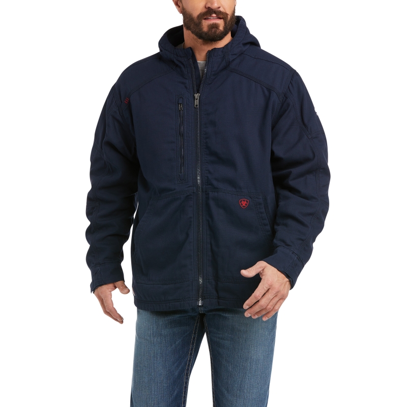 Ariat FR Lanyard Access Duralight Stretch Canvas Jacket - Navy