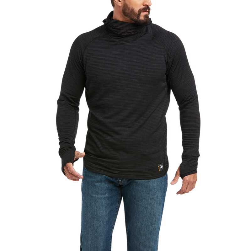 Ariat Rebar Gridwork Balaclava Baselayer L/S Shirt - Black