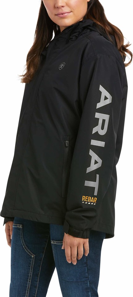 Ariat Women's Rebar Stormshell Waterproof Logo Jacket - Black