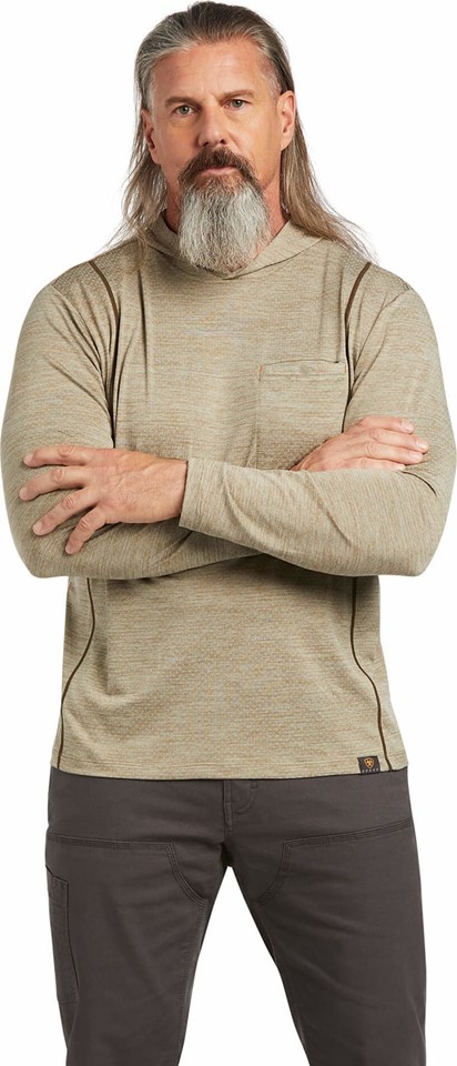 Ariat Rebar Evolution Hooded L/S Sun Shirt - Brindle
