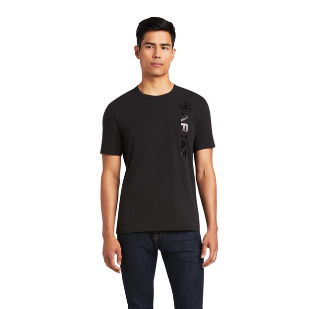 Ariat Vertical Logo Crewneck S/S Shirt - Black