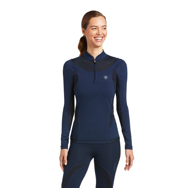 Ariat Women's Ascent Quarter-Zip L/S Baselayer Shirt - Navy