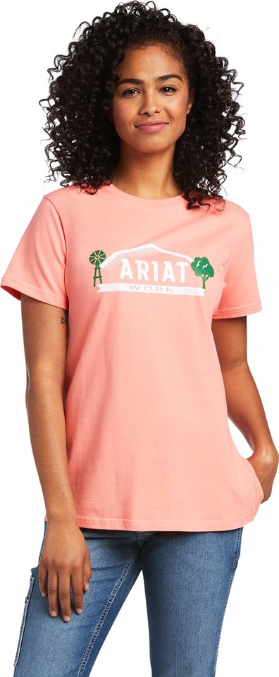 Ariat Women's Rebar Cotton Strong Farm Graphic S/S Shirt - Summer Melon