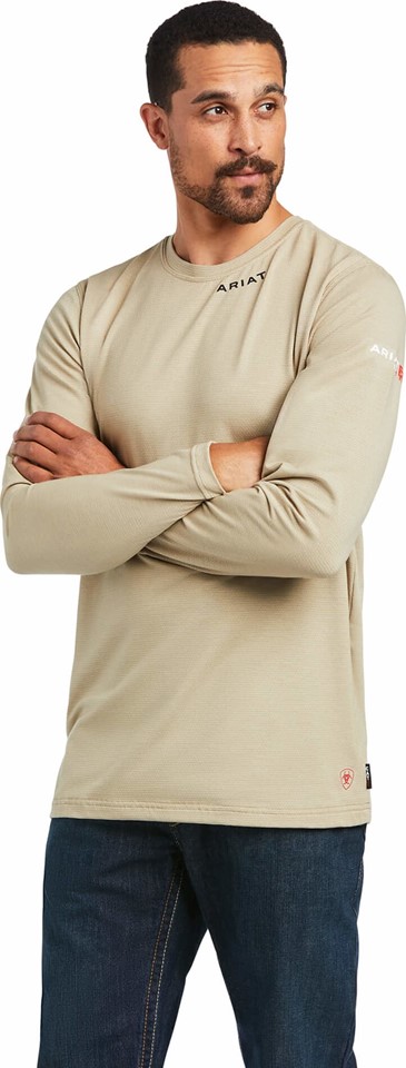 Ariat FR - HRC 1 - Lightweight Baselayer L/S Shirt - Khaki