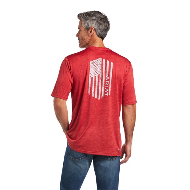 *SALE* LIMITED SIZES & QUANTITIES LEFT!!  Ariat Charger Vertical Flag S/S Shirt - Scooter