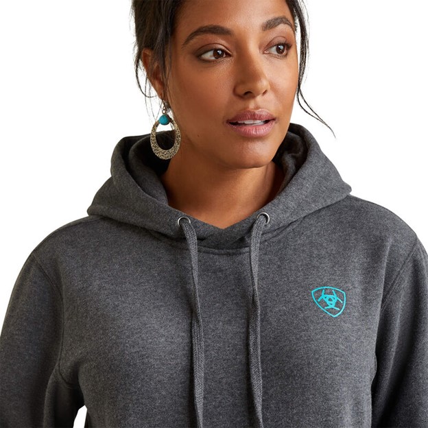 Ariat Women's Logo Hoodie - Charcoal Heather