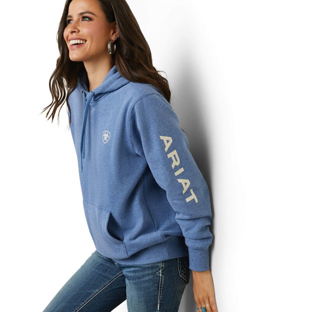 *SALE* LIMITED SIZES & QUANTITIES LEFT!!  Ariat Women's Logo Hoodie - Blue Heather