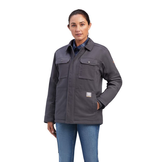 *SALE* LIMITED SIZES & QUANTITIES LEFT!!  Ariat Women's Rebar DuraCanvas Sherpa-Lined Coat - Rebar Grey
