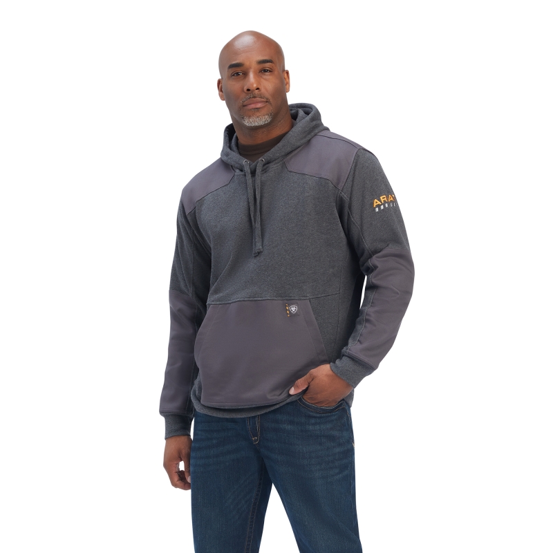 Ariat Rebar Workman DuraCanvas Hooded Pullover Sweatshirt - Charcoal Heather